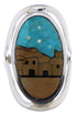 Multicolor Native American Village Design Ring Size 8-1/4 EX42295